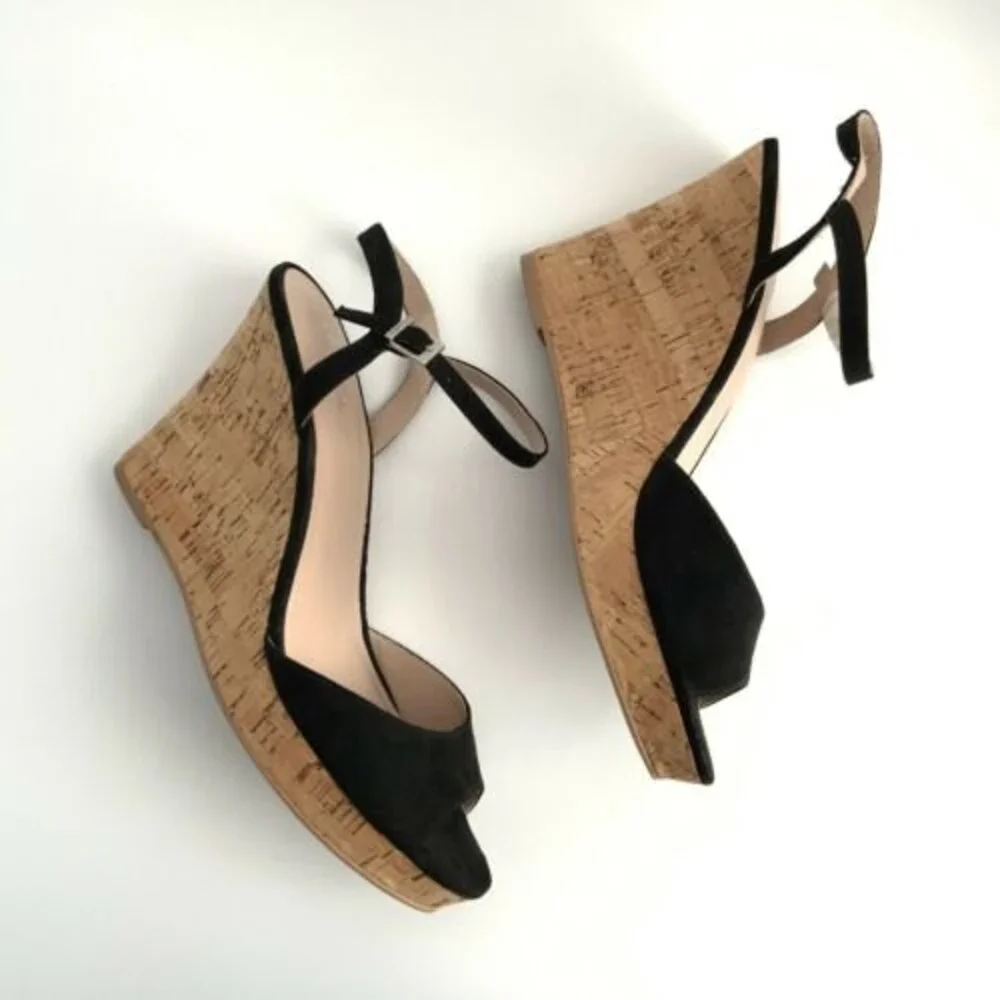 Charles by Charles David Lambert Micro-suede Cork Wedge Sandals 11